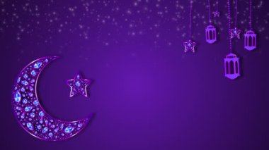 Ramazan Kareem ve İslami 3D tebrik kartı şablonu. Ramazan ve Müslüman Kavramı