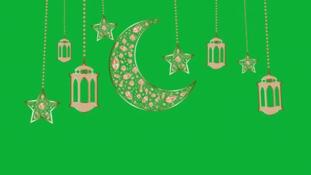 Isolerade Ramadan Och Islamiska Konceptet Gyllene Designelement — Stockvideo
