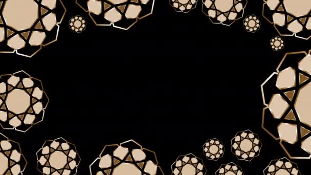 Colore Oro Brillante Design Ornamentale Decorativo Ramadan Banner Concetto Islamico — Video Stock