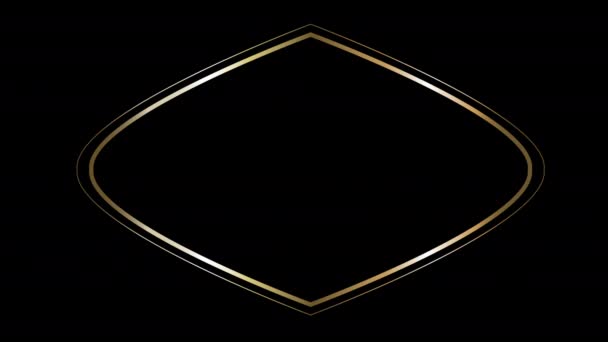 Modelo Moldura Ornamental Metal Dourado Animado Para Projetos Conceito Islâmico — Vídeo de Stock