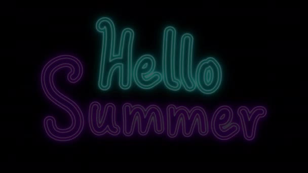 Hello Summer Izzó Kalligráfia Design Cool Summer Beach Ikon Elemek — Stock videók