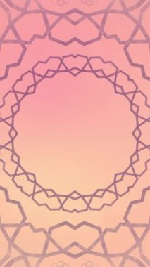 Gradyan Doğu Süslemeleri Animasyon Arkaplanı. İslami Zarif geometrik desen, kusursuz döngülü animasyon arkaplan