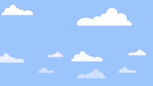 Animação Céu Nublado Nuvens Animadas Fundo Céu Azul Nuvens Naturais — Vídeo de Stock