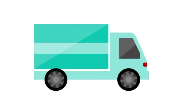 Illustration Vector Cargo Shipping Truck Dans Style Plat — Video