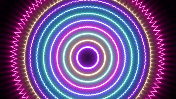 Neon Gloed Kleur Bewegende Naadloze Kunst Lus Achtergrond — Stockvideo