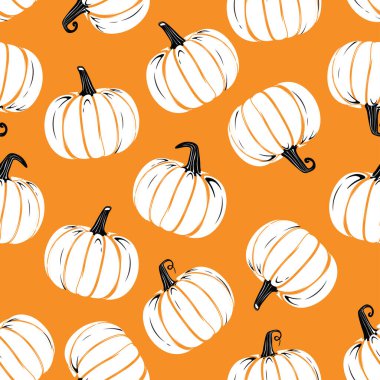 Düz stil balkabağı desensiz dizayn minimum stil balkabağı dokusu ve sonbahar yaprakları yinelenebilir ve basılabilir balkabağı dokusu.