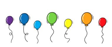 Gökkuşağı Balonları Vektörü Ayarla