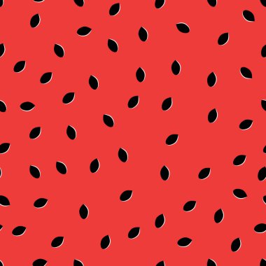 Vector karpuz iç görünüş kusursuz desen. Çekirdekli karpuz dokusu. Yaratıcı kırmızı sulu tropikal tekrarlanabilir desen tasarımı.