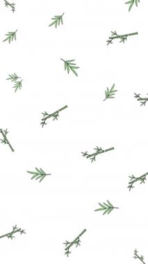 suluboya bambular beyaz arkaplanda dallar