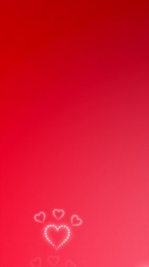 Kırmızı arka planda uçan lamba kalpler, animasyon