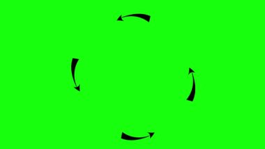 yeşil arkaplan üzerinde dönen oklar, canlandırma