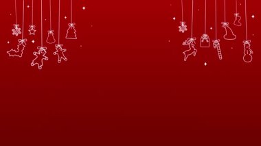 Kraliyet Kırmızı Arkaplanındaki Animasyon Asma Noel Taslakları