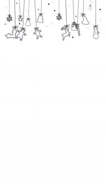 Beyaz Renk Arkaplanı Üzerine Animasyon Asılı Noel Taslağı 