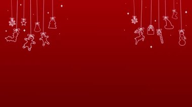 Kraliyet Kırmızı Arkaplanındaki Animasyon Asma Noel Taslakları