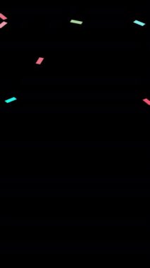 Siyah arka planda çok renkli konfeti