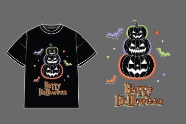 Cadılar Bayramı Siyah Tişört Tasarımı