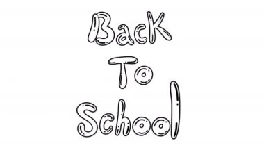 Okulun El Yazısı Mektubu. Okul sezonu piyasa indirimi animasyonu. 