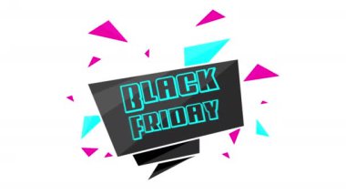 Soyut üçgenli animasyon Kara Cuma afişi