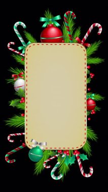 Noel ağacı ile çerçeve