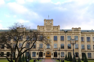 Kyiv, Ukraine - March 14, 2024. Park of National Technical University of Igor Sikorsky Polytechnic Institute in Kyiv, Ukraine. clipart