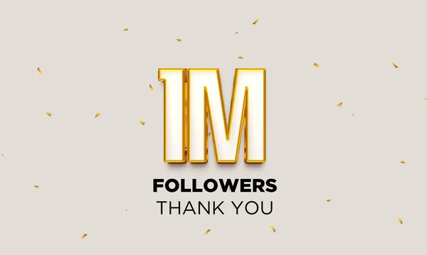 Eine Million Follower Feiern Erfolgsplakat Den Sozialen Medien Anhänger Danken — Stockfoto
