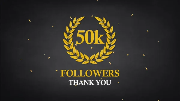 50K Followers Célébration Affiche Sur Les Réalisations Des Médias Sociaux — Photo