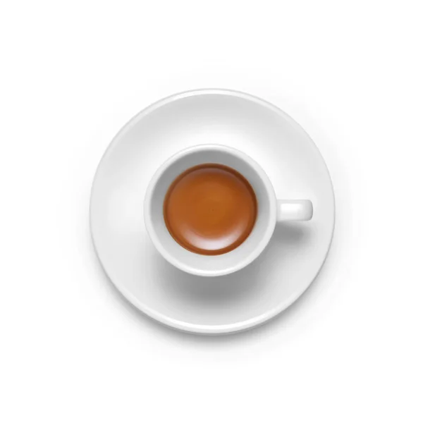 Šálek Kávy Top Pohled Izolované Bílém Pozadí — Stock fotografie