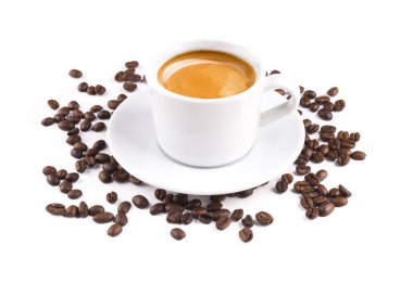 Kahve fincanı beyaz arka planda izole