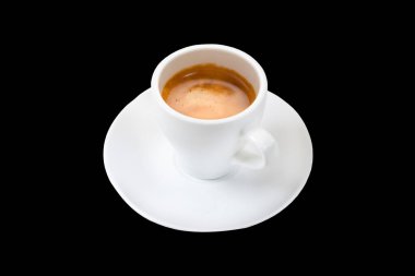 siyah arka plan üzerine izole kahve fincanı