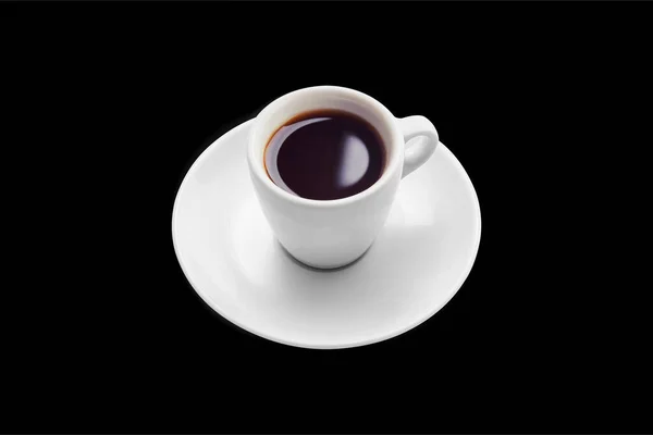 Filiżanka Kawy Białym Tle Czarnym Tle — Zdjęcie stockowe