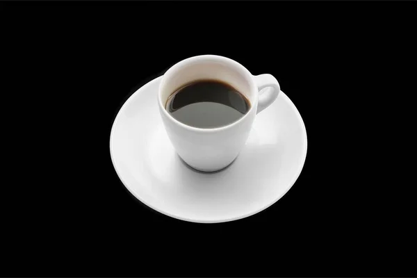 Filiżanka Kawy Białym Tle Czarnym Tle — Zdjęcie stockowe