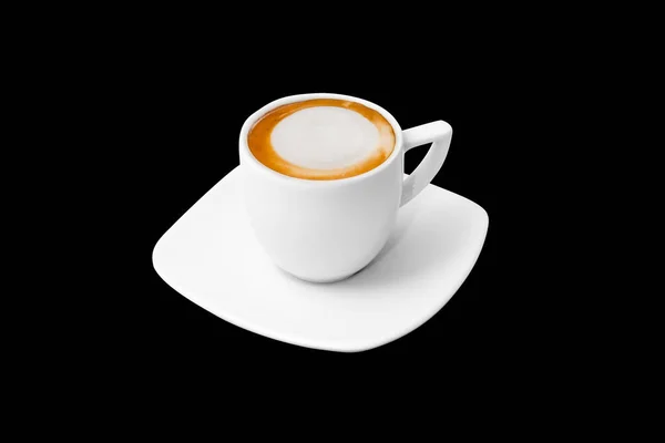 Чашка Кофе Изолированы Черном Фоне — стоковое фото