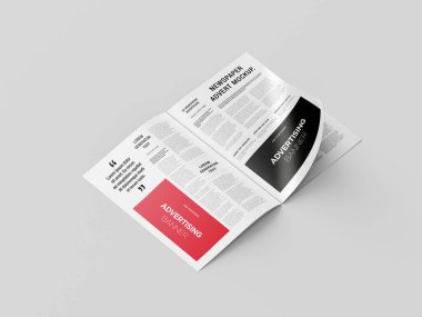 Magazine 'de reklam afişi, broşür modeli. 3B Hazırlama