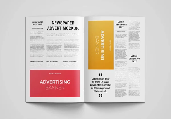 Advertising Banner Magazine Brochure Mockup Rendering — Stock Photo, Image