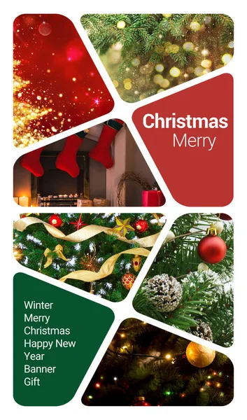 Feliz Navidad Concepto Photo Collage Puede Utilizar Para Soporte Visual —  Fotos de Stock