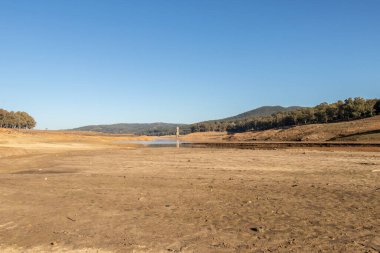 Landscape with river and blue sky. Beni Metir, Jendouba, Tunisia