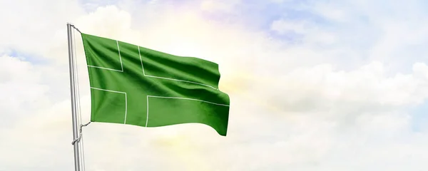 Ladonia Flag Waving Sky Background Rendering — Fotografia de Stock