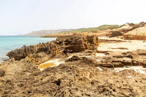 Bella Giornata Sulla Spiaggia Rimel Bizerte Tunisia — Foto Stock