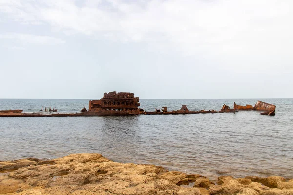 Los Barcos Naufragados Del Rimel Bizerte Túnez — Foto de Stock