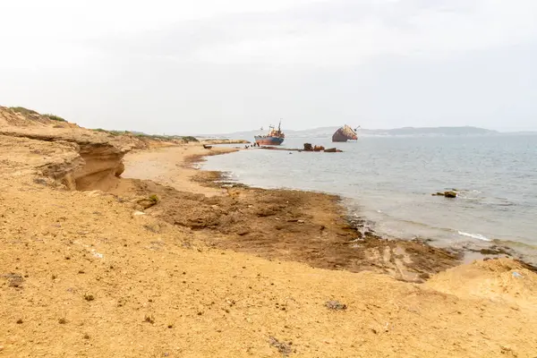 Belo Dia Praia Rimel Bizerte Tunísia — Fotografia de Stock