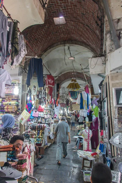 Commerce Old Medina Tunis Tunisia Clothes Being Sold Tourists Traditional — Stock Photo, Image