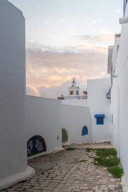 Beyaz-mavi şehir Sidi Bou Said, Tunus, Kuzey Afrika