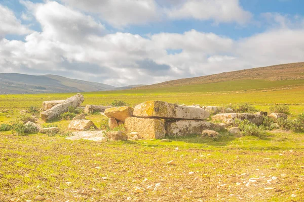 stock image Dolmens in western Tunisia. Megaliths d Ells, Kef, Tunisia, Exploration of the Ancient Megaliths