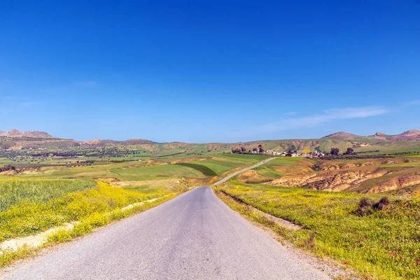 stock image Scenic Mountainous Drive Through Fields in Testour, Beja, Tunisia