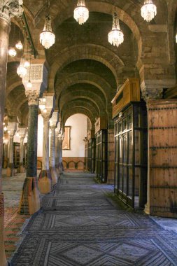 Tarihi Zitouna Camii. Tunus Medine 'sindeki Tunus Mirası