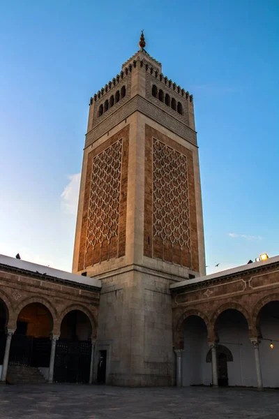 Mesquita Histórica Zitouna Património Tunísia Medina Tunes — Fotografia de Stock