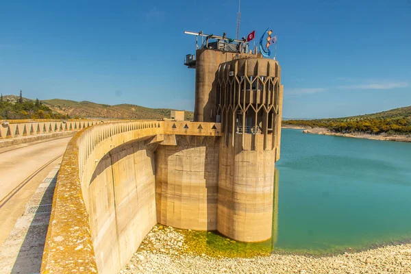 Sidi Salem Dam Impressive Water Management System Beja Tunisia North — Stock Photo, Image