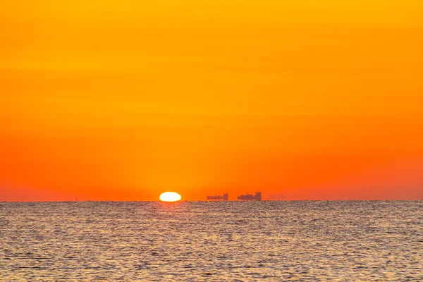 Zachód Słońca Nad Morzem Tunezyjskim — Zdjęcie stockowe