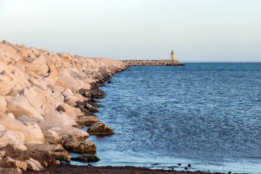 Rades, Tunus 'taki Görkemli Deniz feneri Ayakta Duran Uzun ve Gururlu