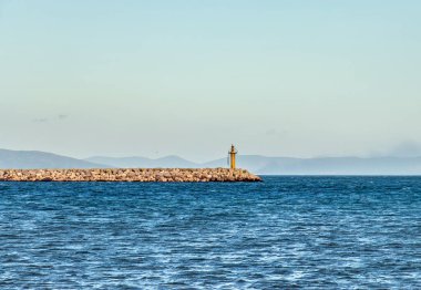 Rades, Tunus 'taki Görkemli Deniz feneri Ayakta Duran Uzun ve Gururlu